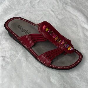 ALEGRÍA PISA RED BEADED SANDAL ~ SIZE 37